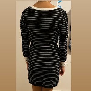Black and white striped dress